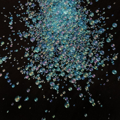 Klaasmulli rant mittepoorne AB maagiline väike ümmargune rant mullihelmes läbipaistev blister küünte täiustamise mikrohelmes isetegemise materjal