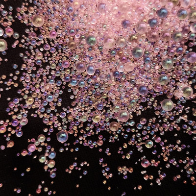 Klaasmulli rant mittepoorne AB maagiline väike ümmargune rant mullihelmes läbipaistev blister küünte täiustamise mikrohelmes isetegemise materjal