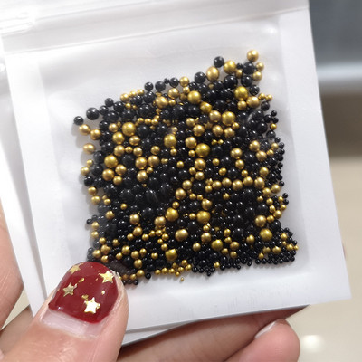 Klaasmulli rant mittepoorne AB maagiline väike ümmargune rant mullihelmes läbipaistev blister küünte täiustamise mikrohelmes isetegemise materjal