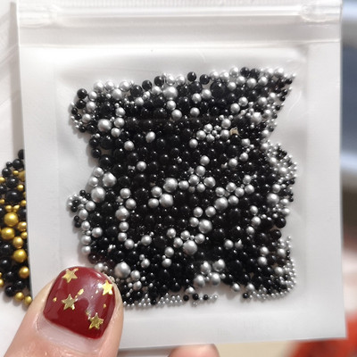 Klaasmulli rant mittepoorne AB maagiline väike ümmargune rant mullihelmes läbipaistev blister küünte täiustamise mikrohelmes isetegemise materjal