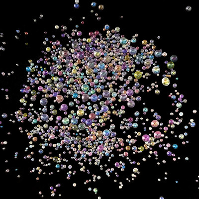 Klaasmulli rant mittepoorne AB maagiline väike ümmargune rant mullihelmes läbipaistev blister küünte täiustamise mikrohelmes isetegemise materjal