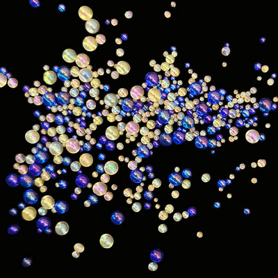 Klaasmulli rant mittepoorne AB maagiline väike ümmargune rant mullihelmes läbipaistev blister küünte täiustamise mikrohelmes isetegemise materjal