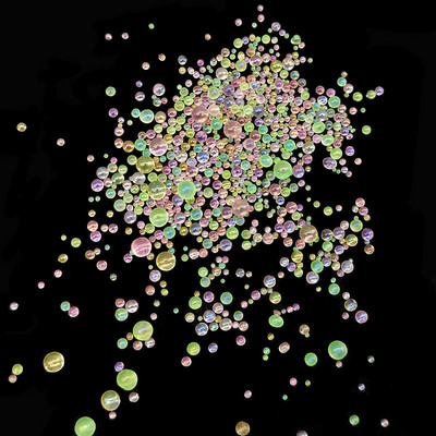 Klaasmulli rant mittepoorne AB maagiline väike ümmargune rant mullihelmes läbipaistev blister küünte täiustamise mikrohelmes isetegemise materjal