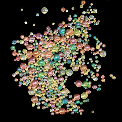 Klaasmulli rant mittepoorne AB maagiline väike ümmargune rant mullihelmes läbipaistev blister küünte täiustamise mikrohelmes isetegemise materjal