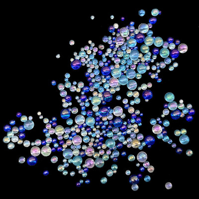 Klaasmulli rant mittepoorne AB maagiline väike ümmargune rant mullihelmes läbipaistev blister küünte täiustamise mikrohelmes isetegemise materjal