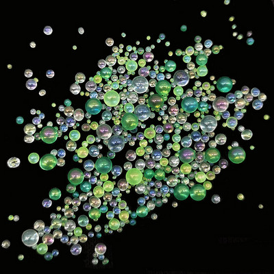 Klaasmulli rant mittepoorne AB maagiline väike ümmargune rant mullihelmes läbipaistev blister küünte täiustamise mikrohelmes isetegemise materjal