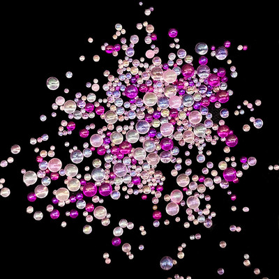 Klaasmulli rant mittepoorne AB maagiline väike ümmargune rant mullihelmes läbipaistev blister küünte täiustamise mikrohelmes isetegemise materjal