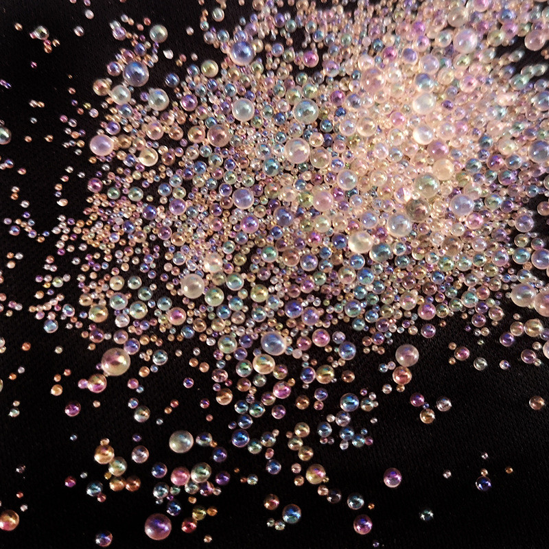 Klaasmulli rant mittepoorne AB maagiline väike ümmargune rant mullihelmes läbipaistev blister küünte täiustamise mikrohelmes isetegemise materjal