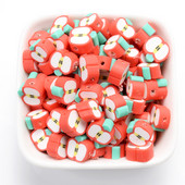 30 vnt. raudono obuolio formos molio tarpiklio karoliukai 10 mm žavūs vaisių polimeriniai moliniai karoliukai, skirti rankų darbo papuošalams gaminti „pasidaryk pats“ apyrankių priedai