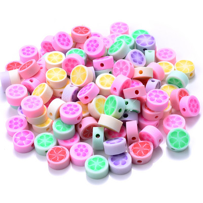 30 vnt. raudono obuolio formos molio tarpiklio karoliukai 10 mm žavūs vaisių polimeriniai moliniai karoliukai, skirti rankų darbo papuošalams gaminti „pasidaryk pats“ apyrankių priedai