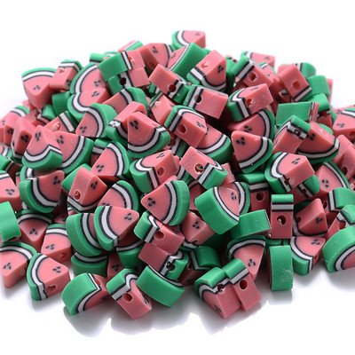 30 vnt. raudono obuolio formos molio tarpiklio karoliukai 10 mm žavūs vaisių polimeriniai moliniai karoliukai, skirti rankų darbo papuošalams gaminti „pasidaryk pats“ apyrankių priedai