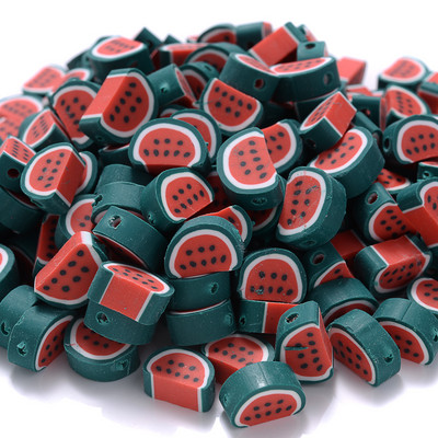 30 vnt. raudono obuolio formos molio tarpiklio karoliukai 10 mm žavūs vaisių polimeriniai moliniai karoliukai, skirti rankų darbo papuošalams gaminti „pasidaryk pats“ apyrankių priedai