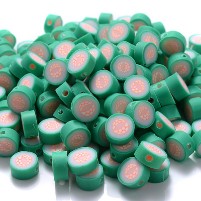 30 vnt. raudono obuolio formos molio tarpiklio karoliukai 10 mm žavūs vaisių polimeriniai moliniai karoliukai, skirti rankų darbo papuošalams gaminti „pasidaryk pats“ apyrankių priedai