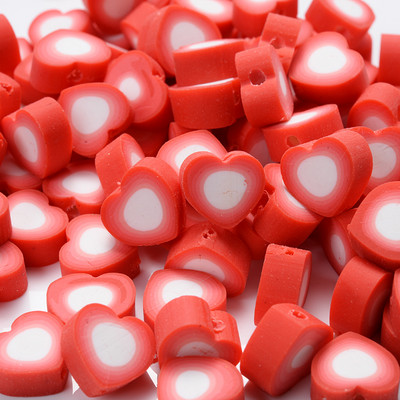 30 vnt. raudono obuolio formos molio tarpiklio karoliukai 10 mm žavūs vaisių polimeriniai moliniai karoliukai, skirti rankų darbo papuošalams gaminti „pasidaryk pats“ apyrankių priedai