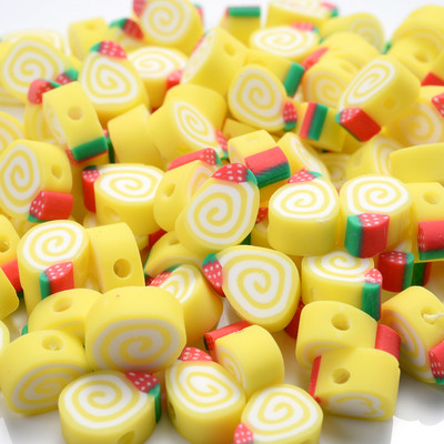 30 vnt. raudono obuolio formos molio tarpiklio karoliukai 10 mm žavūs vaisių polimeriniai moliniai karoliukai, skirti rankų darbo papuošalams gaminti „pasidaryk pats“ apyrankių priedai