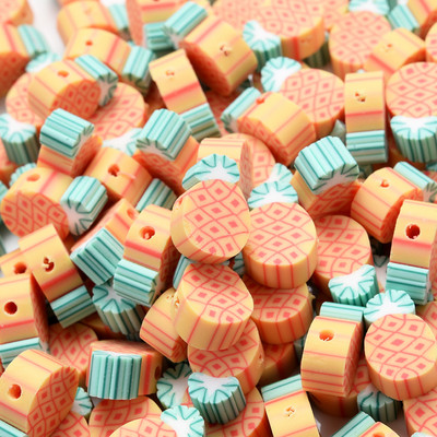 30 vnt. raudono obuolio formos molio tarpiklio karoliukai 10 mm žavūs vaisių polimeriniai moliniai karoliukai, skirti rankų darbo papuošalams gaminti „pasidaryk pats“ apyrankių priedai