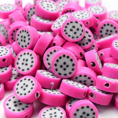 30 vnt. raudono obuolio formos molio tarpiklio karoliukai 10 mm žavūs vaisių polimeriniai moliniai karoliukai, skirti rankų darbo papuošalams gaminti „pasidaryk pats“ apyrankių priedai