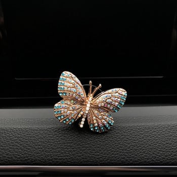 Car Air Outlet Perfume Clip Exquisite Diamond Studded Butterfly Air Condition Outlet Jewelry Goddess Car AromatherapyClip