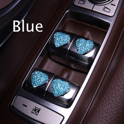 6 tk Moodsad autokleebised 6 värvi kristallist kivist automaatkäivitusega mootori süütevõtmepael auto sisetarvikute jaoks