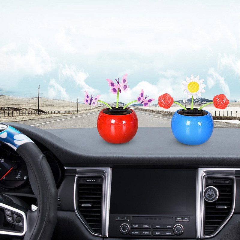 Päikeseenergia õunalillekaunistus Automaatselt õõtsuv päevalillekaunistused Autokaunistused Päikesekaunistused Tahvlite kaunistus