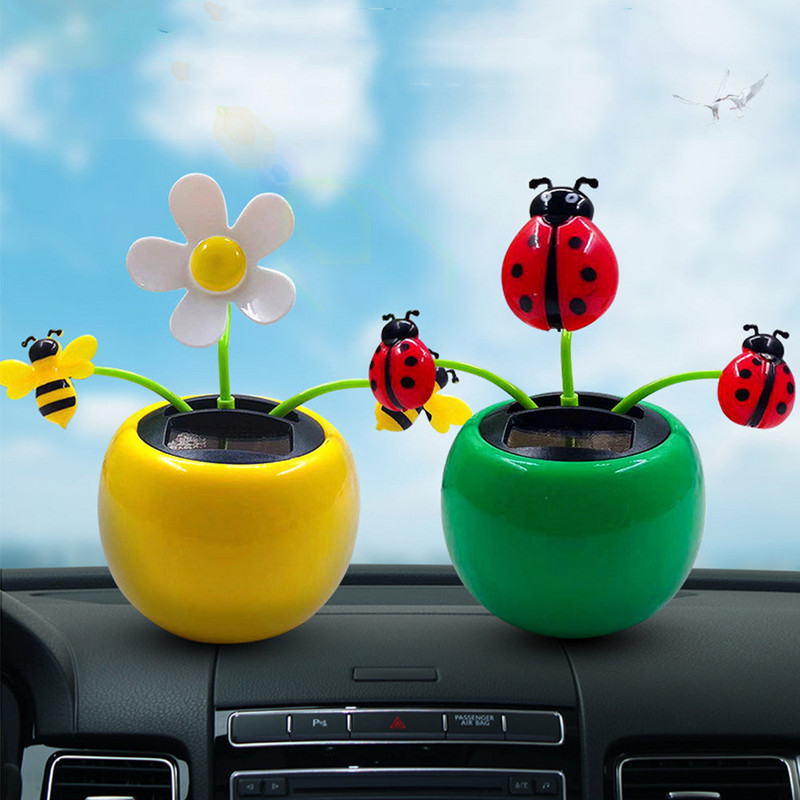 Päikeseenergia õunalillekaunistus Automaatselt õõtsuv päevalillekaunistused Autokaunistused Päikesekaunistused Tahvlite kaunistus