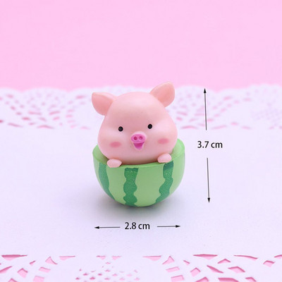 Kawaii Resin Pig Mikro Kraštovaizdžio Miniatiūros Mielos Mini Figūrėlės „Pasidaryk pats“ Lėlių namelis Namų apdaila Amatai Automobilių interjero papuošalai