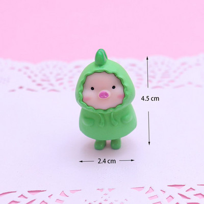 Kawaii Resin Pig Mikro Kraštovaizdžio Miniatiūros Mielos Mini Figūrėlės „Pasidaryk pats“ Lėlių namelis Namų apdaila Amatai Automobilių interjero papuošalai