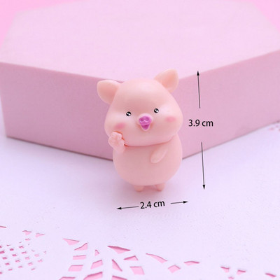 Kawaii Resin Pig Mikro Kraštovaizdžio Miniatiūros Mielos Mini Figūrėlės „Pasidaryk pats“ Lėlių namelis Namų apdaila Amatai Automobilių interjero papuošalai