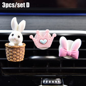 3 τμχ/σετ Lovely Rabbit Car Fragrance Αποσμητικά χώρου Outlet Vent Κλιπ αρώματος Εσωτερικά αξεσουάρ Διακόσμηση αυτοκινήτου Κλιπ αρωμάτων