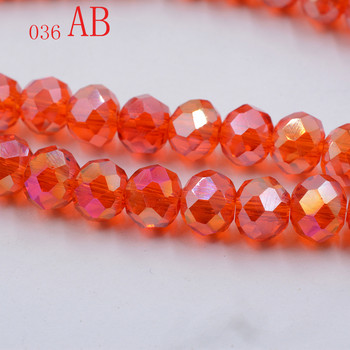 едро 50 бр партида A низ 6 mm бяло, червено AB, розово AB Фасетирани стъклени кристални мъниста 10 избор на цвят