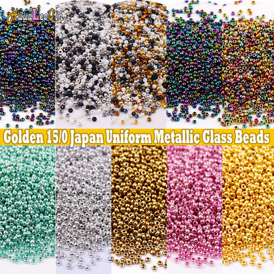 5/10g 1,5mm egységes fémes bronz üveggyöngyök 15/0 arany japán laza maggyöngyök ékszerkészítéshez barkács karkötők kiegészítők