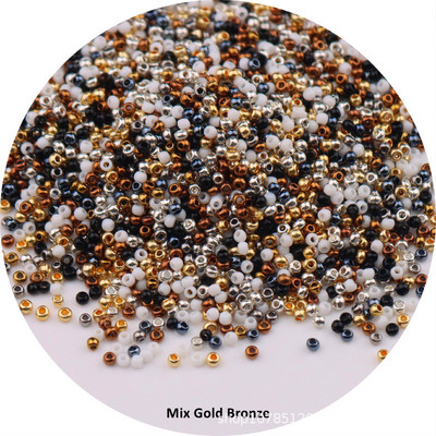 5/10g 1,5mm Ομοιόμορφες μεταλλικές χάντρες μπρονζέ γυάλινες χάντρες 15/0 Golden Japan Loose Seed Beads for Jewelry Making Bracelets Accessories DIY