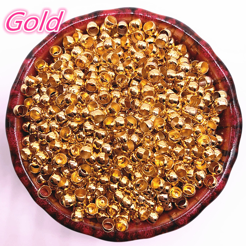 Mărgele noi de 2/2,5/3/4mm din cupru, cu capăt sferic, mărgele de sertizare cu diametru, mărgele distanțiere pentru dop pentru realizarea de bijuterii, margele de poziționare DIY