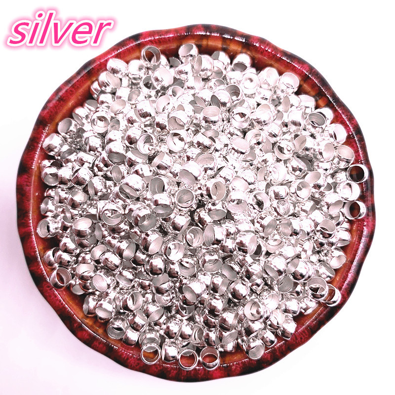 Mărgele noi de 2/2,5/3/4mm din cupru, cu capăt sferic, mărgele de sertizare cu diametru, mărgele distanțiere pentru dop pentru realizarea de bijuterii, margele de poziționare DIY