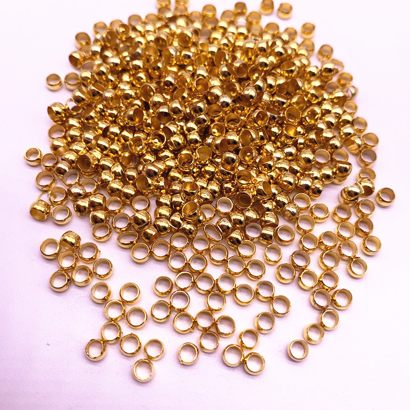Mărgele noi de 2/2,5/3/4mm din cupru, cu capăt sferic, mărgele de sertizare cu diametru, mărgele distanțiere pentru dop pentru realizarea de bijuterii, margele de poziționare DIY