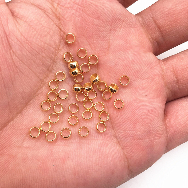 Mărgele noi de 2/2,5/3/4mm din cupru, cu capăt sferic, mărgele de sertizare cu diametru, mărgele distanțiere pentru dop pentru realizarea de bijuterii, margele de poziționare DIY