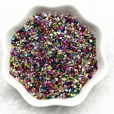 15g/tétel Színes Üveg Fém Zúzott Kövek Szilikon Gyanta Töltelékek Ékszerkészítéshez Barkácsolás Epoxigyanta Forma körömdíszítés