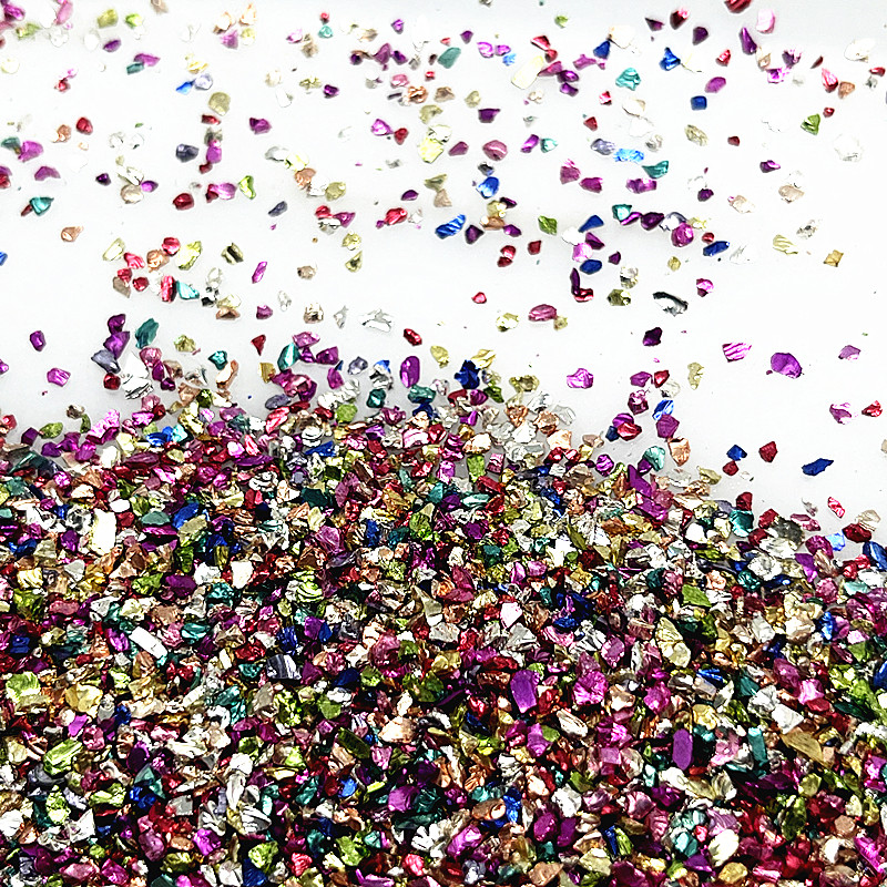 15g/tétel Színes Üveg Fém Zúzott Kövek Szilikon Gyanta Töltelékek Ékszerkészítéshez Barkácsolás Epoxigyanta Forma körömdíszítés