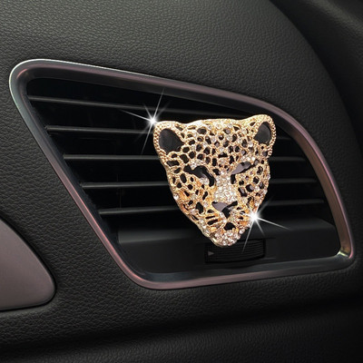 Automobilių oro gaiviklis automobilių salone. Aromatinis automobilio difuzorius Vent Clip Diamond Leopard Solid Kvepalai Bling Automobilių priedai Auto