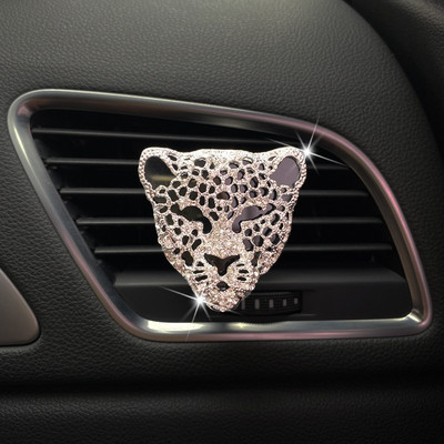 Automobilių oro gaiviklis automobilių salone. Aromatinis automobilio difuzorius Vent Clip Diamond Leopard Solid Kvepalai Bling Automobilių priedai Auto