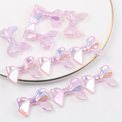 20 kom/lot Bowknot Shape Akrilne perle s ravnom rupom svijetle boje za izradu nakita Lanac za telefon s perlama DIY dodaci