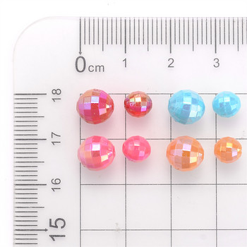 6mm 8mm Polyhedron Faceted Earth Beads Ακρυλικές χάντρες για κοσμήματα Κατασκευή DIY Loose Spacer Beads Earring βραχιόλια Προμήθειες χειροτεχνίας