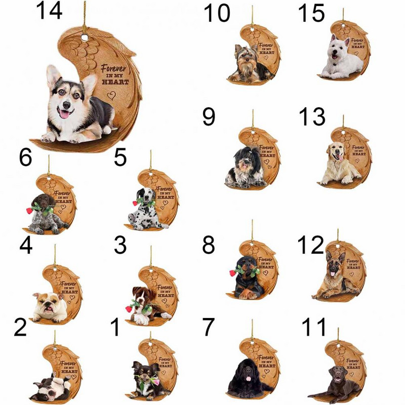 Uus auto rippuv ripats Dekoratiivne armas akrüülist loominguline koerakujuline rippuv vidin Võtme seljakoti ripats kaunistustarvikud