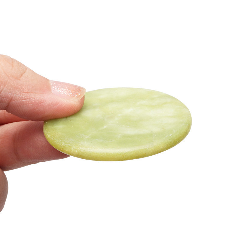 1 τεμ. Κόλλα βλεφαρίδων αυτοκόλλητη παλέτα εμβολιασμού φλάντζα στρογγυλής παλέτας Jade Stone Eyelash Extension Glue Pad Tools Holder Pallet