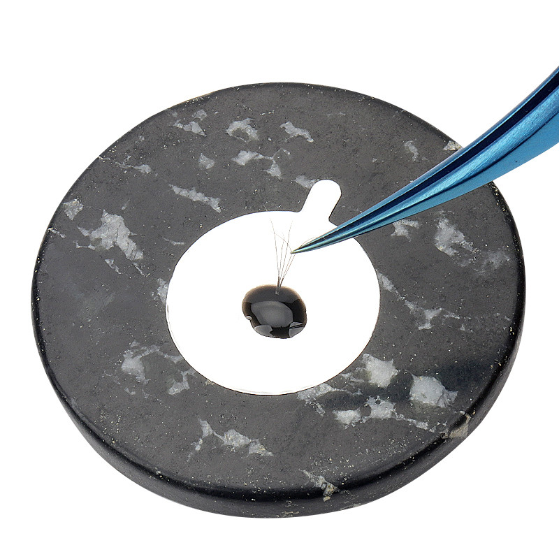 1 τεμ. Κόλλα βλεφαρίδων αυτοκόλλητη παλέτα εμβολιασμού φλάντζα στρογγυλής παλέτας Jade Stone Eyelash Extension Glue Pad Tools Holder Pallet