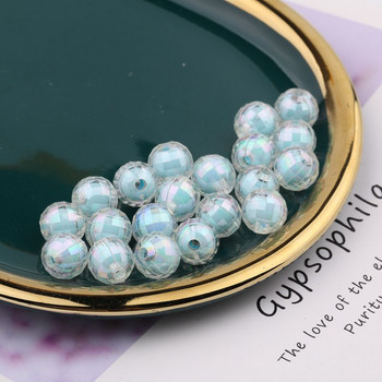 8mm Διαφανές Symphony AB Earth Beads Acrylic Ab Color Beads Accessories Handmade Beaded diy βραχιόλι Υλικό κολιέ