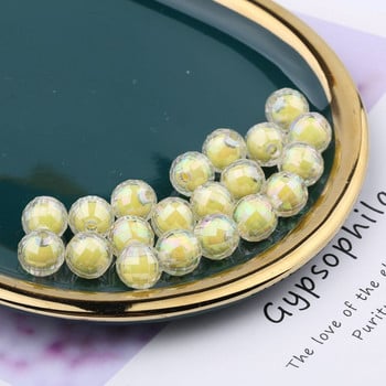 8mm Διαφανές Symphony AB Earth Beads Acrylic Ab Color Beads Accessories Handmade Beaded diy βραχιόλι Υλικό κολιέ