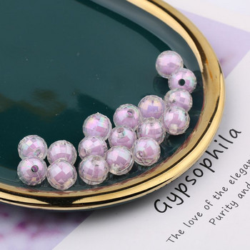 8mm Διαφανές Symphony AB Earth Beads Acrylic Ab Color Beads Accessories Handmade Beaded diy βραχιόλι Υλικό κολιέ