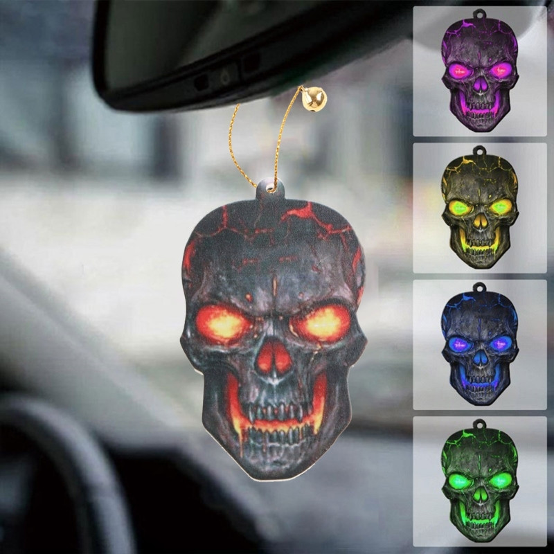 Automobilio galinio vaizdo veidrodžio apdaila Automobilio vidaus apdaila Pakabukų spalvos Helovino kaukolės pakabukas Drop pristatymas