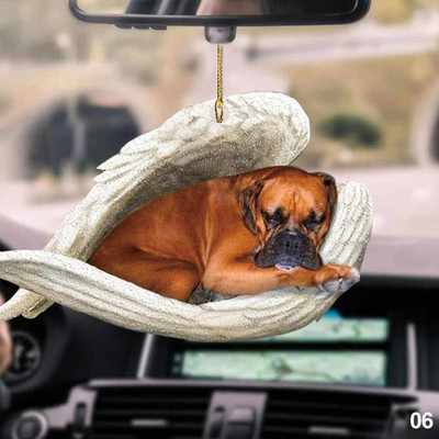 1PC Sleeping Angel Dogs Hang Ornament Privjesak za ključeve Interijer Retrovizor Ogledalo Dekor Slatki smiješni kućni ukrasi za glavu Pokloni Akril